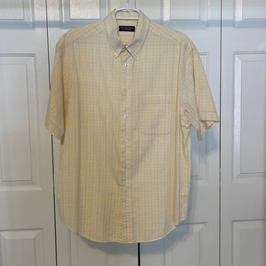Round tree & Yorke men’s short sleeve button down dress shirt sz large pre-owned